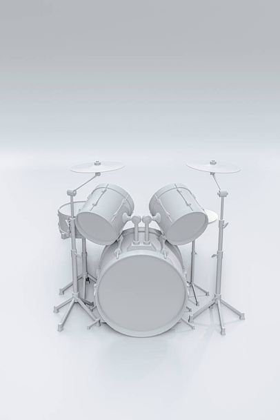 tamburo bianco isolato su sfondo bianco illustrazione 3d  - Foto, immagini
