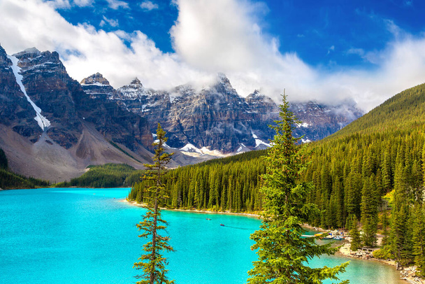 Panoramic view of Lake Moraine, Banff National Park Of Canada - Photo, image
