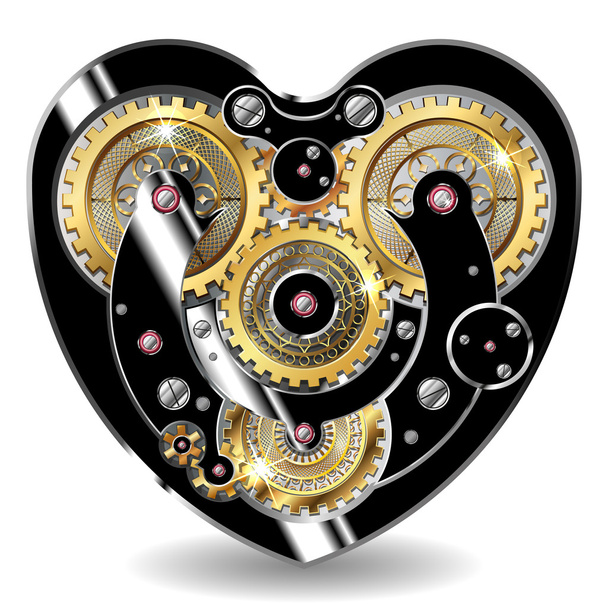 Steampunk mechanické srdce - Vektor, obrázek