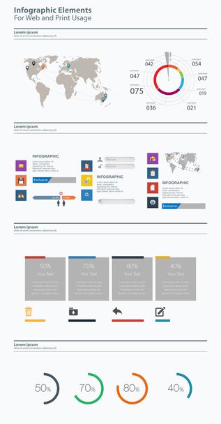 High quality business infographic elements  - Wektor, obraz