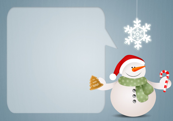 A candy cane és a cookie-k vicces hóember - Fotó, kép