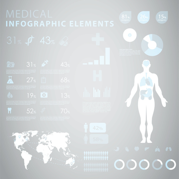 medical infographic elements  - Vetor, Imagem
