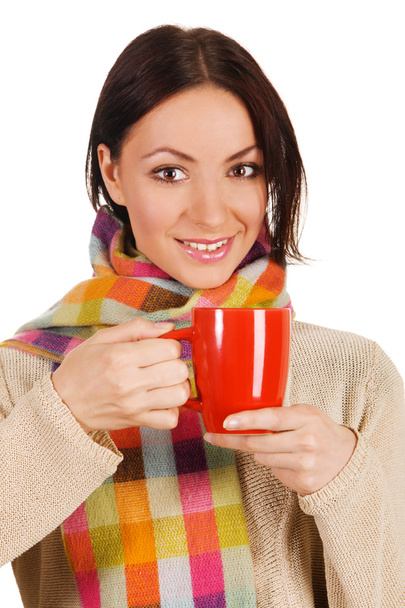 Young beautiful woman with a cup of tea - Photo, image