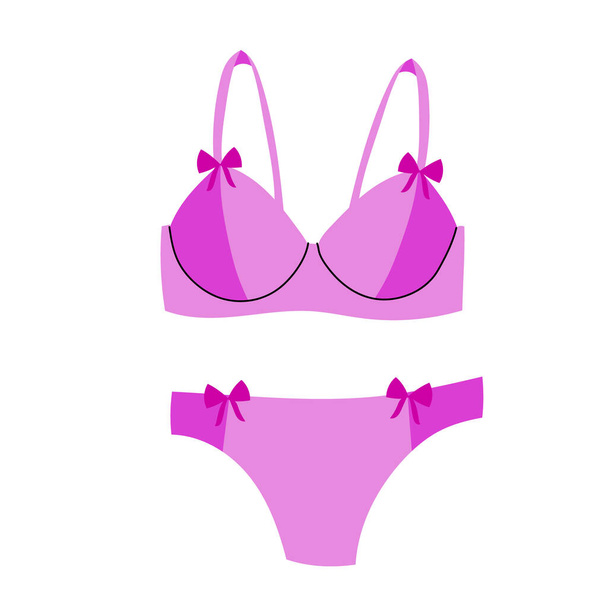 Women elegant purple lingerie.Modern colorful female underwear.  - Вектор, зображення