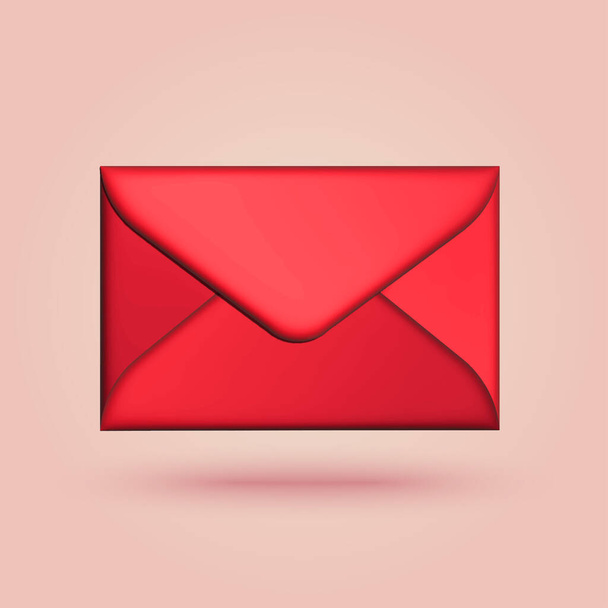3d desenho animado estilo fechado envelope vermelho. Ilustração vetorial - Vetor, Imagem