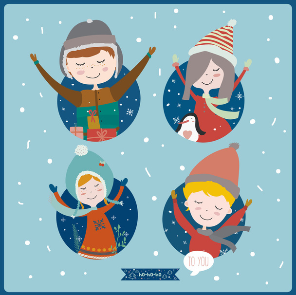 メリークリスマスと新年カード - ベクター画像