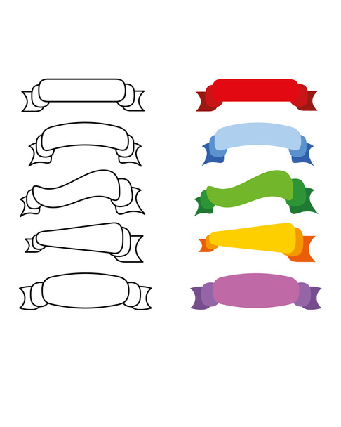 Set of ribbons - Vektor, obrázek