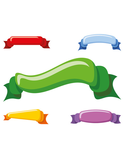 Set of banner ribbons - Vector, afbeelding