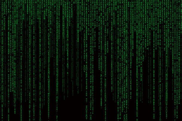 Matrix achtergrond met de groene symbolen, motion blur - Foto, afbeelding