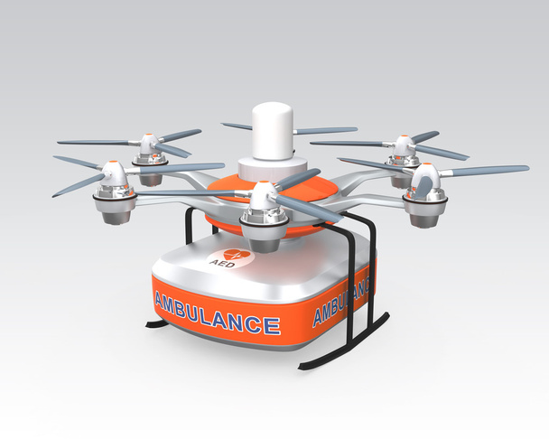Trousse médicale pour drone AED pour le concept de soins médicaux d'urgence
 - Photo, image