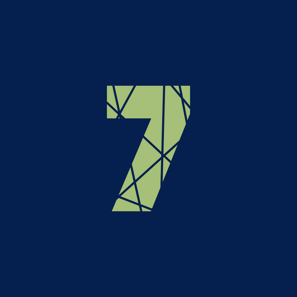 7 Logo vettoriale del testo numerico o disegno del simbolo. Illustrazione di texture spaziale negativa con tipografia a 7 cifre. Design di lusso per t-shirt, logo ed elemento di design. Progetto vettoriale a sette numeri. - Vettoriali, immagini