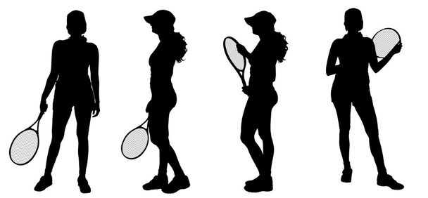 Kadınlar Tenis oynamak. - Vektör, Görsel