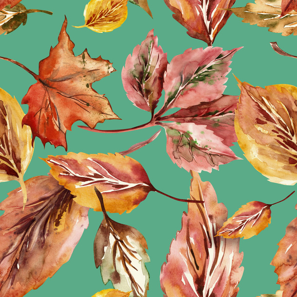 Autumn Leaves Seamless Pattern - 写真・画像