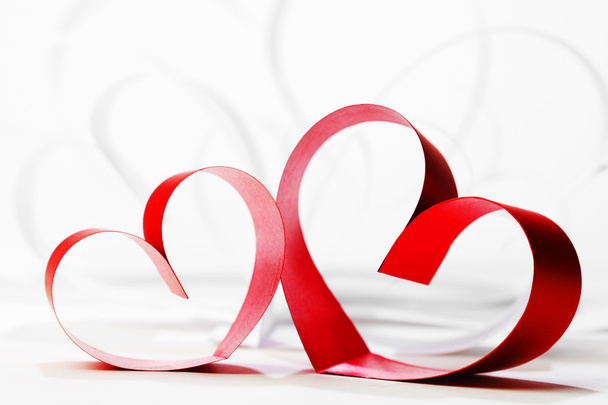 Red hearts of ribbon - Foto, Imagem
