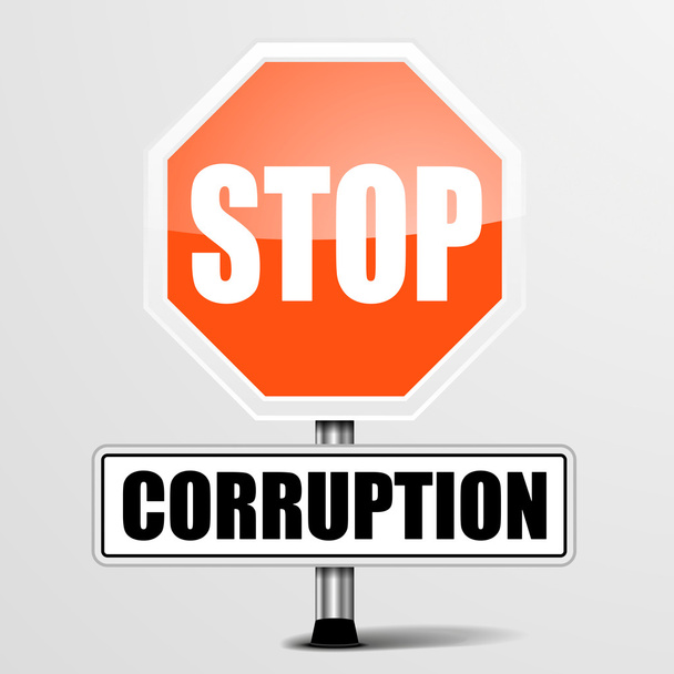 Señal de tráfico Alto a la corrupción
 - Vector, imagen