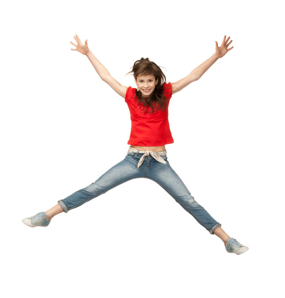 Jumping teenage girl - Zdjęcie, obraz