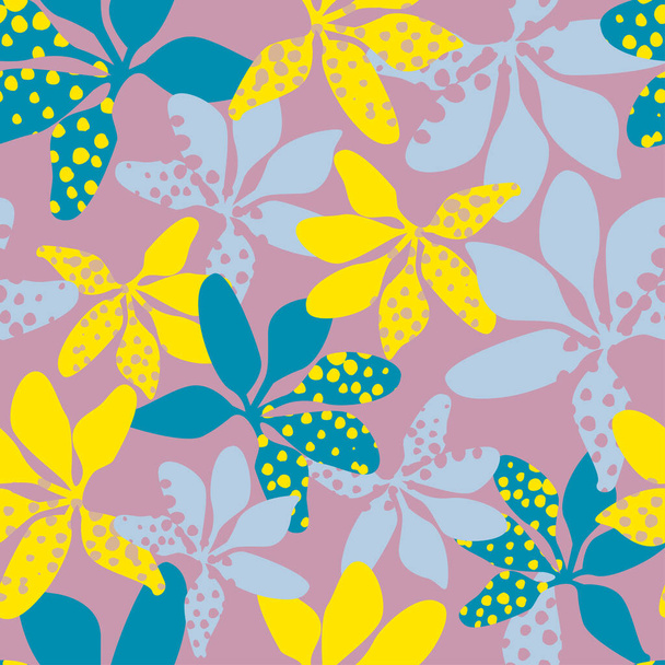 απρόσκοπτη μικτή αφηρημένη ορχιδέα λουλούδια μοτίβο φόντο, ευχετήρια κάρτα ή ύφασμα - Διάνυσμα, εικόνα