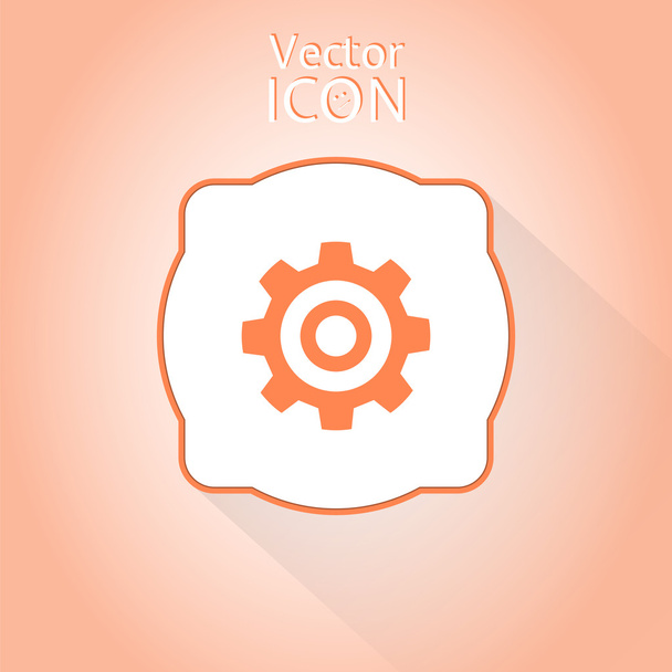 Cogwheel y el icono de desarrollo. Estilo plano
 - Vector, imagen