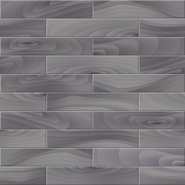 Realistic Dark Grey Wood seamless pattern. Wooden plank, textured board, grey floor or wall repeat texture. Vector print for design, flat interior, paper, decor, photo background - Vektör, Görsel