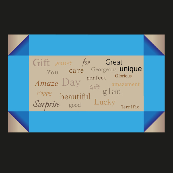 Carte cadeau bleu rayures vecteur
 - Vecteur, image