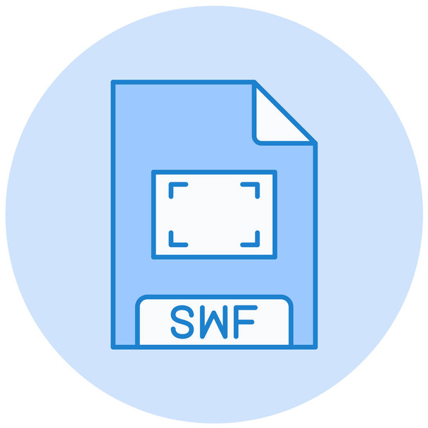 SWF file format icon, vector illustration - Vektor, kép