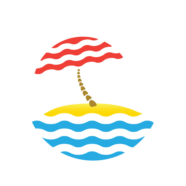 ombrellone e mare, logo turistico
 - Vettoriali, immagini