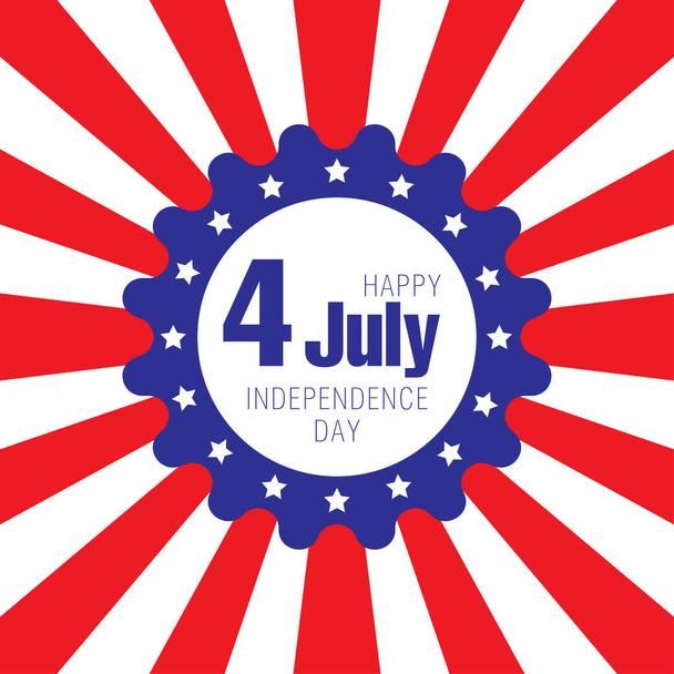 happy 4th of july independence day background with text flag and ribbon - Vettoriali, immagini