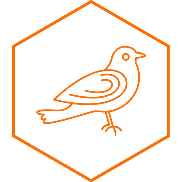 vettore icona uccello isolato su sfondo bianco, logo concetto di cibo segno su trasparente, contorno contorni colorati - Vettoriali, immagini