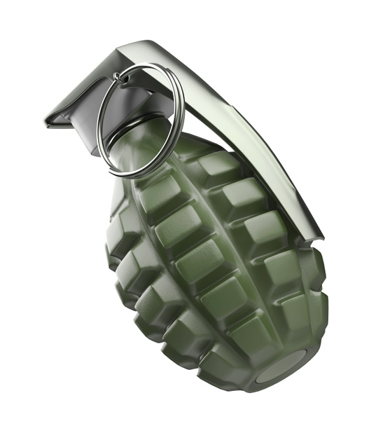 Grenade à main sur fond blanc
 - Photo, image