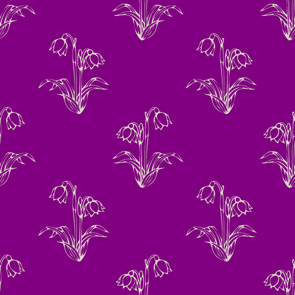 Fondo sin costuras en color violeta terciopelo de moda. Fórmula botánica. - Foto, Imagen