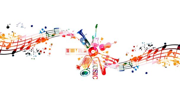 colorful abstract music background, vector illustration - Διάνυσμα, εικόνα