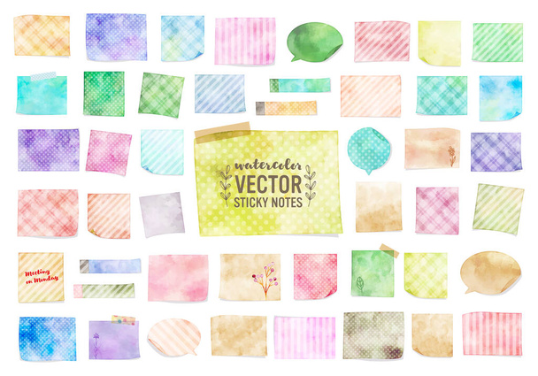 colorido acuarela vector notas adhesivas - Vector, Imagen