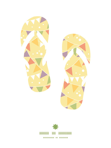Vector party decorations bunting flip flops silhouettes pattern frame - Vector, Image