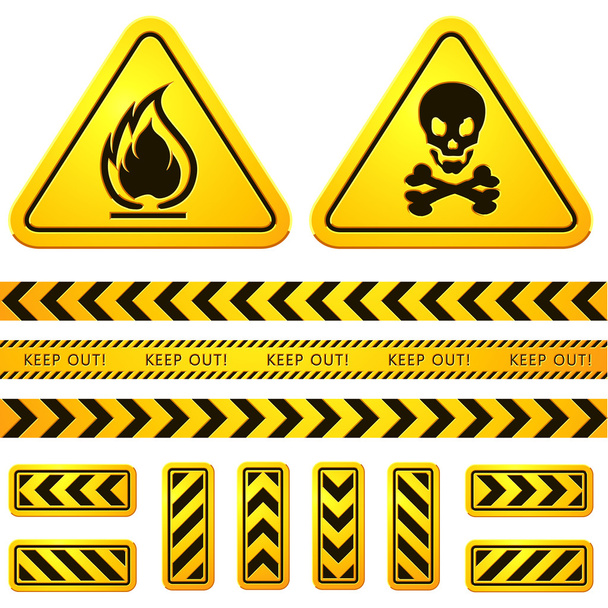 Danger and Caution Street Signs - Vector, Image