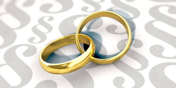Imagen simbólica: Matrimonio y derecho - Foto, imagen