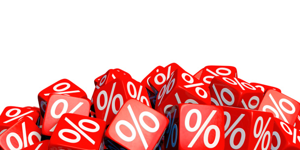 Izolowane czerwone kostki procentowe - Zdjęcie, obraz