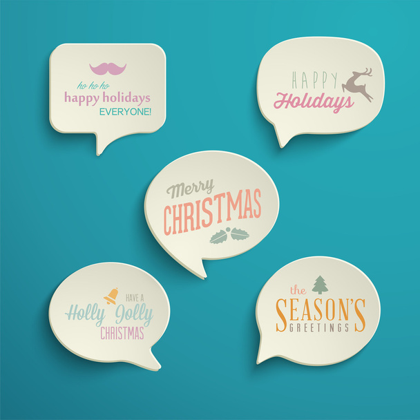 Holiday Speech Bubbles - Vector, Image