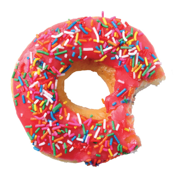 Donut ou donut envidraçado isolado com revestimento rosa
 - Vetor, Imagem