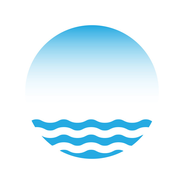 Blue water and sky, vector logo - Vetor, Imagem