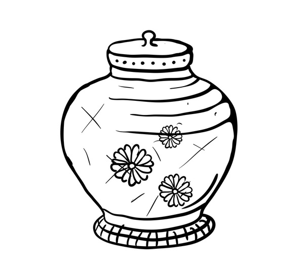 Sugar bowl, vector sketch illustration - Vektor, Bild