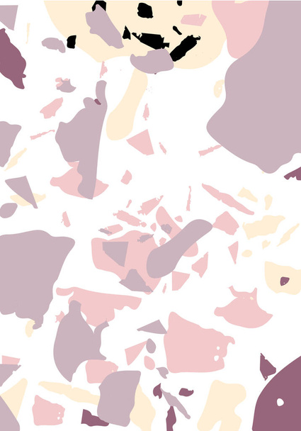 Terrazzo modern abstract template. Pink texture of classic italian flooring. Background made of stones, granite, quartz, marble, concrete.  Venetian terrazzo trendy vector backdrop - Vector, Imagen