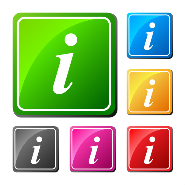 Set of different information buttons - Vector, Image