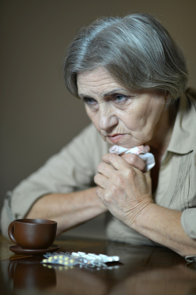 Sick senior woman - Foto, Imagem