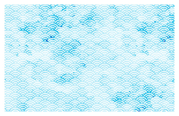 大きな水彩ベクトルの背景日本の波のパターン - ベクター画像