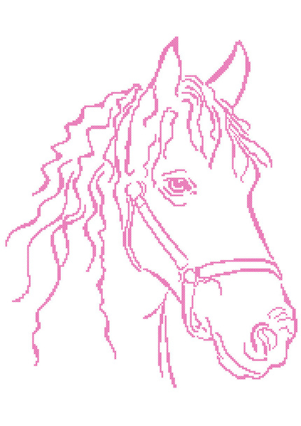  вишивка хрестиком голови коня
  - Вектор, зображення