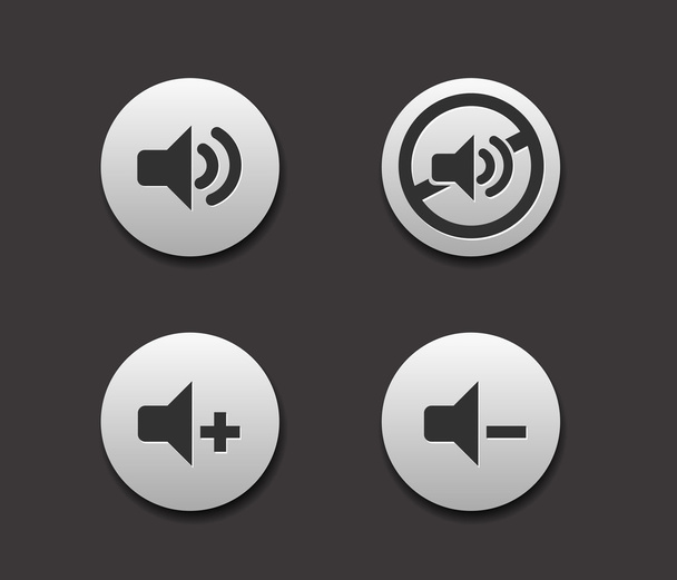 Einfache Web-Musik-Icon-Set - Vektor, Bild