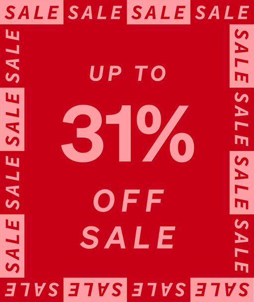 Sale up to 31% off label design. Super Discount offer price sign. Special offer symbol. Discount tag badge shapes the Perfect design for shop and sale banners. - ベクター画像
