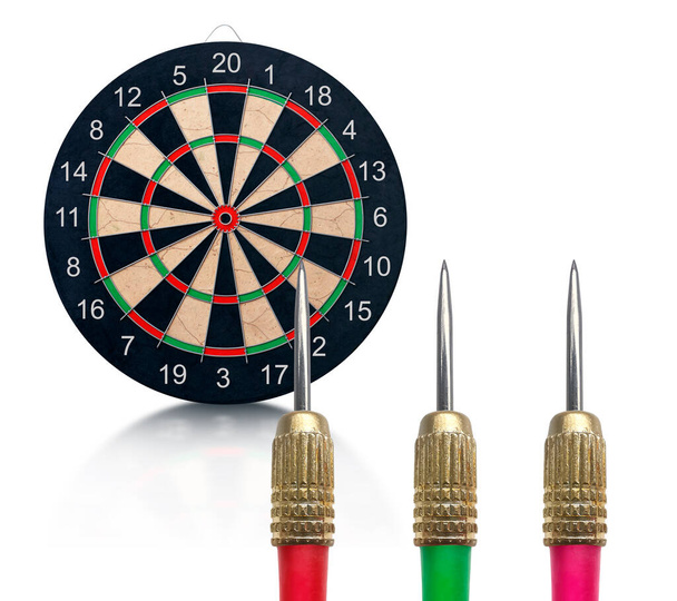 Darts with dartboard on white background - Photo, Image