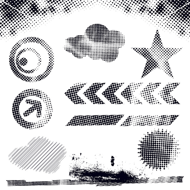 Grunge Dots Elemente - Vektor, Bild