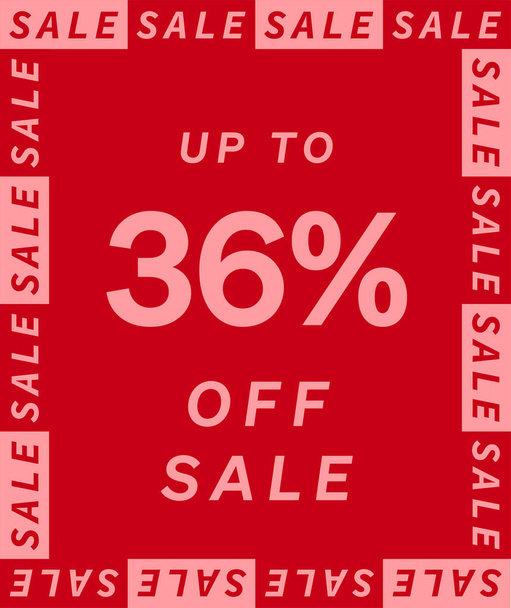Sale up to 36% off label design. Super Discount offer price sign. Special offer symbol. Discount tag badge shapes the Perfect design for shop and sale banners. - Vektor, obrázek